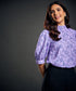 Half Sleeve Collared Paisley Printed Top